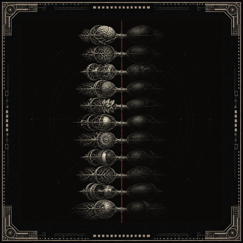 A long column of name and value pairs with a bright line falling exactly on the equals signs, names lit on the left and values sealed in darkness on the right.